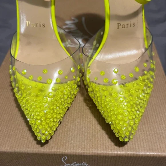 Christian Louboutin Fluorescent Crystal Strass Spikaqueen 100 size 35 - Picture 10 of 13
